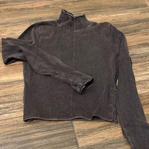 Zara Charcoal High Neck Crop Top